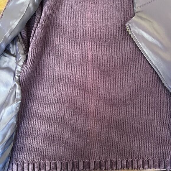 Maurice Sasson plum leather front and cotton back zipper jacket size M - Picture 2 of 6